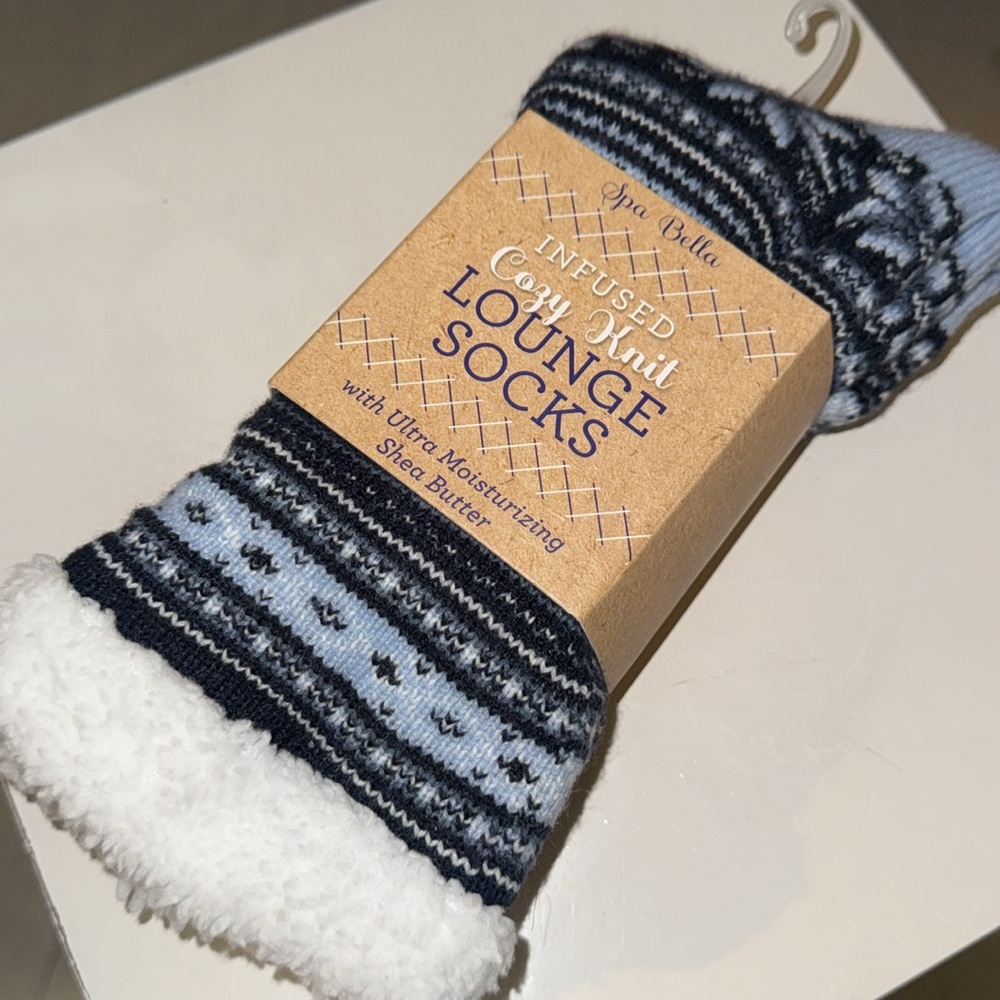 Spa Bella Womens Infused Cozy Knit Lounge Socks w/ Shea Butter